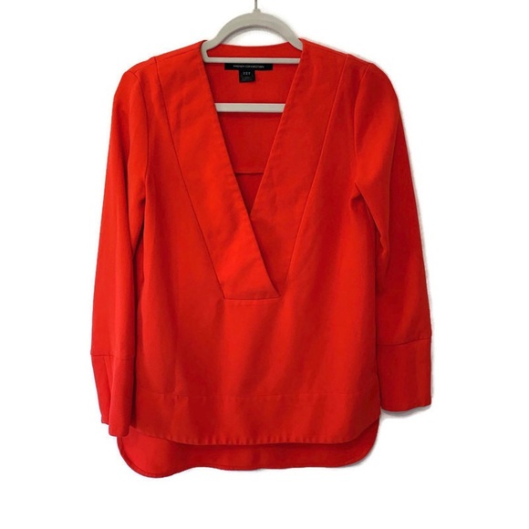 French Connection V-Neck Blouse - Picture 3 of 7